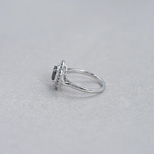 Halo Moon Halo Black Diamond Engagement Ring Rings