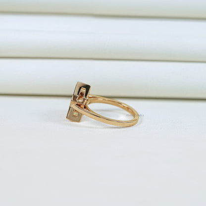 Pie Cut Bezel Setting Solitaire Engagement Ring Rings