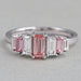 7 Stone Pink Baguette Cut Lab Diamond Anniversary Ring Rings