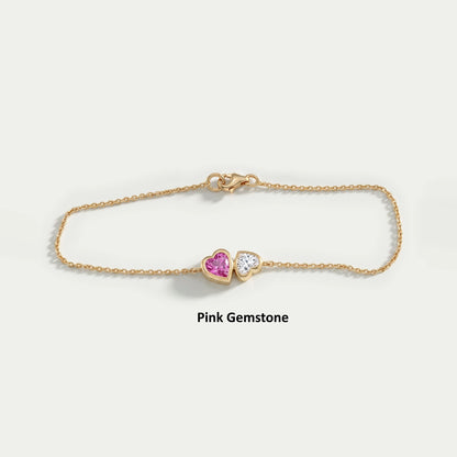 Toi Et Moi Bezel Set Lab Diamond Bracelet Bracelet