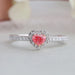 Pink Heart Cut Halo Diamond Engagement Ring