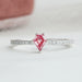 Pink Kite Cut Lab Grown Diamond Solitaire Accent Ring