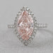 Pink Marquise Cut Halo With Accent Diamond Engagement Ring Rings