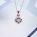 Pink Ruby Gemstone Cluster Pendant