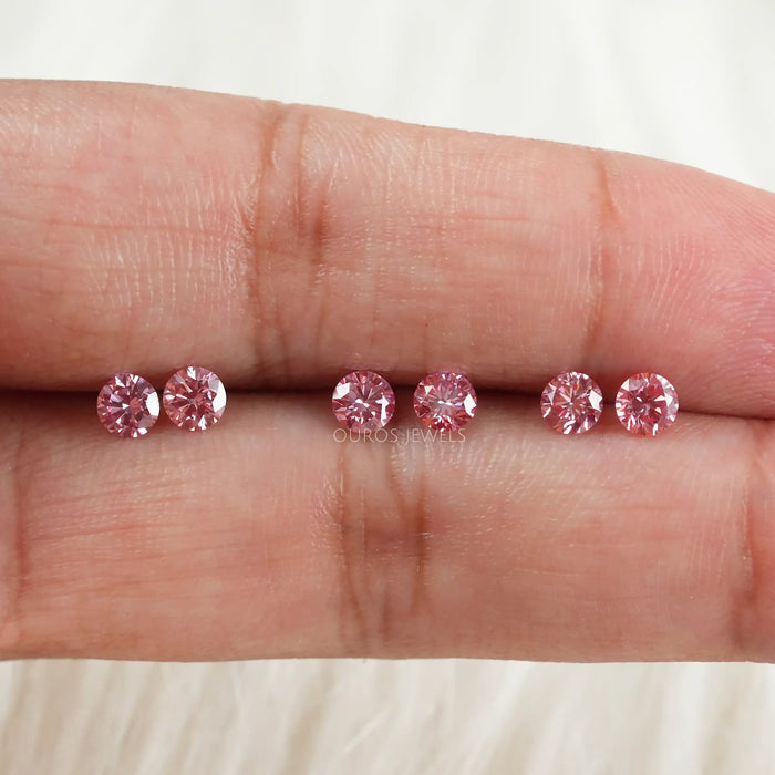 Pink Round Cut Lab Grown Diamond Loose