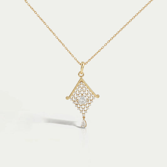 Portuguese Round Cut Lab Diamond Pendant Necklaces