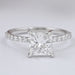 Princess Diamond Solitaire Accent Engagement Ring Rings