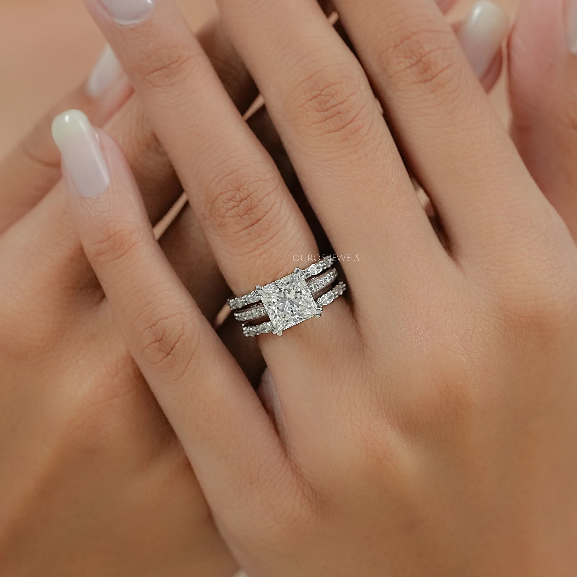 Princess Cut Diamond Wedding Bridal Ring Set