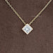 Princess Diamond Bezel Set Solitaire Pendant Necklaces