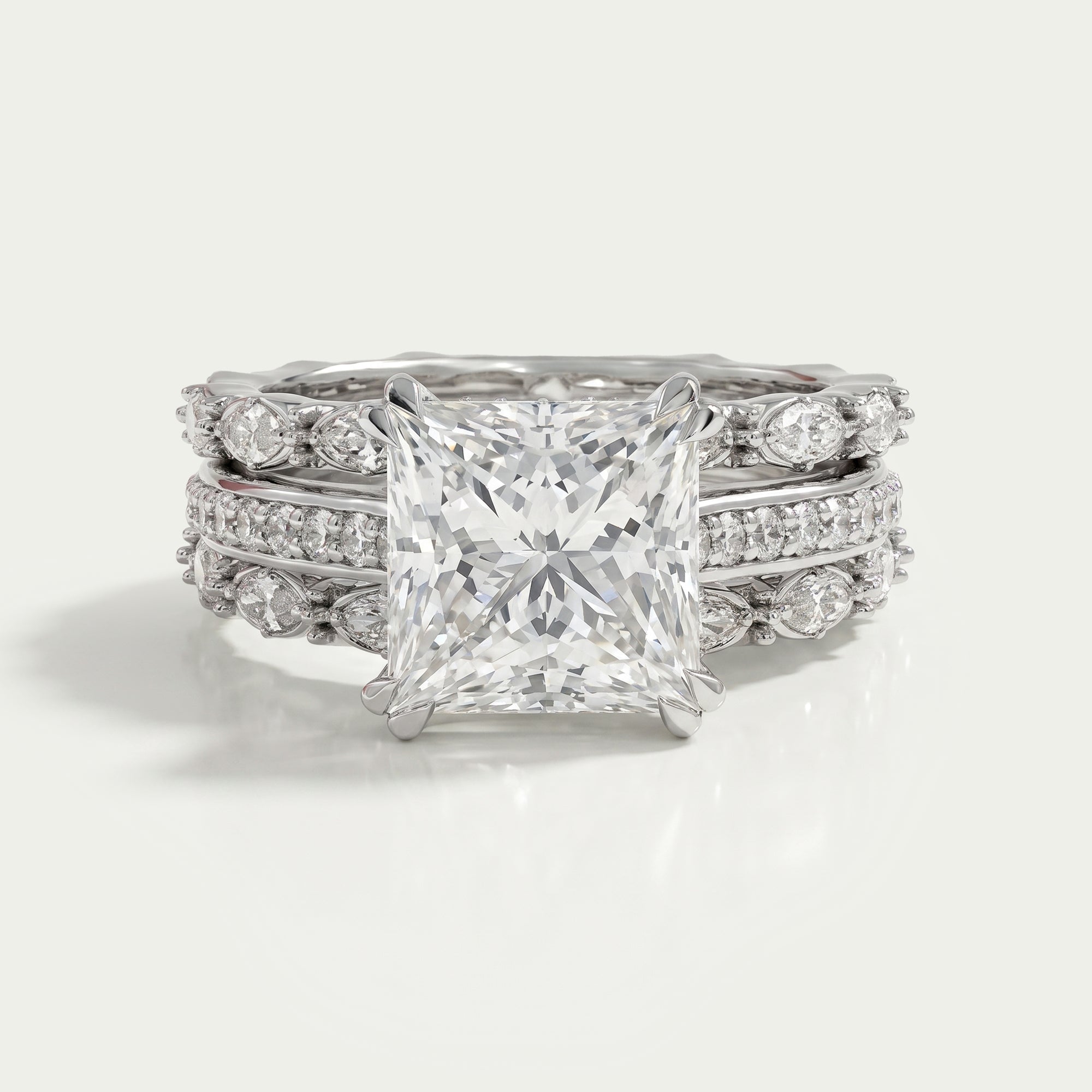 Princess Cut Diamond Wedding Bridal Ring Set