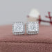 Lab Princess Diamond Halo Stud Earrings Earring