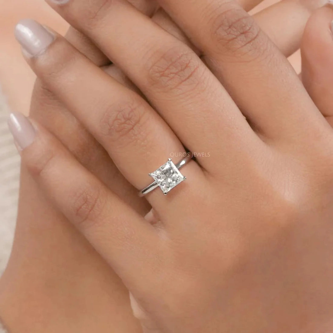 Princess Certified Lab Diamond Solitaire Ring Rings
