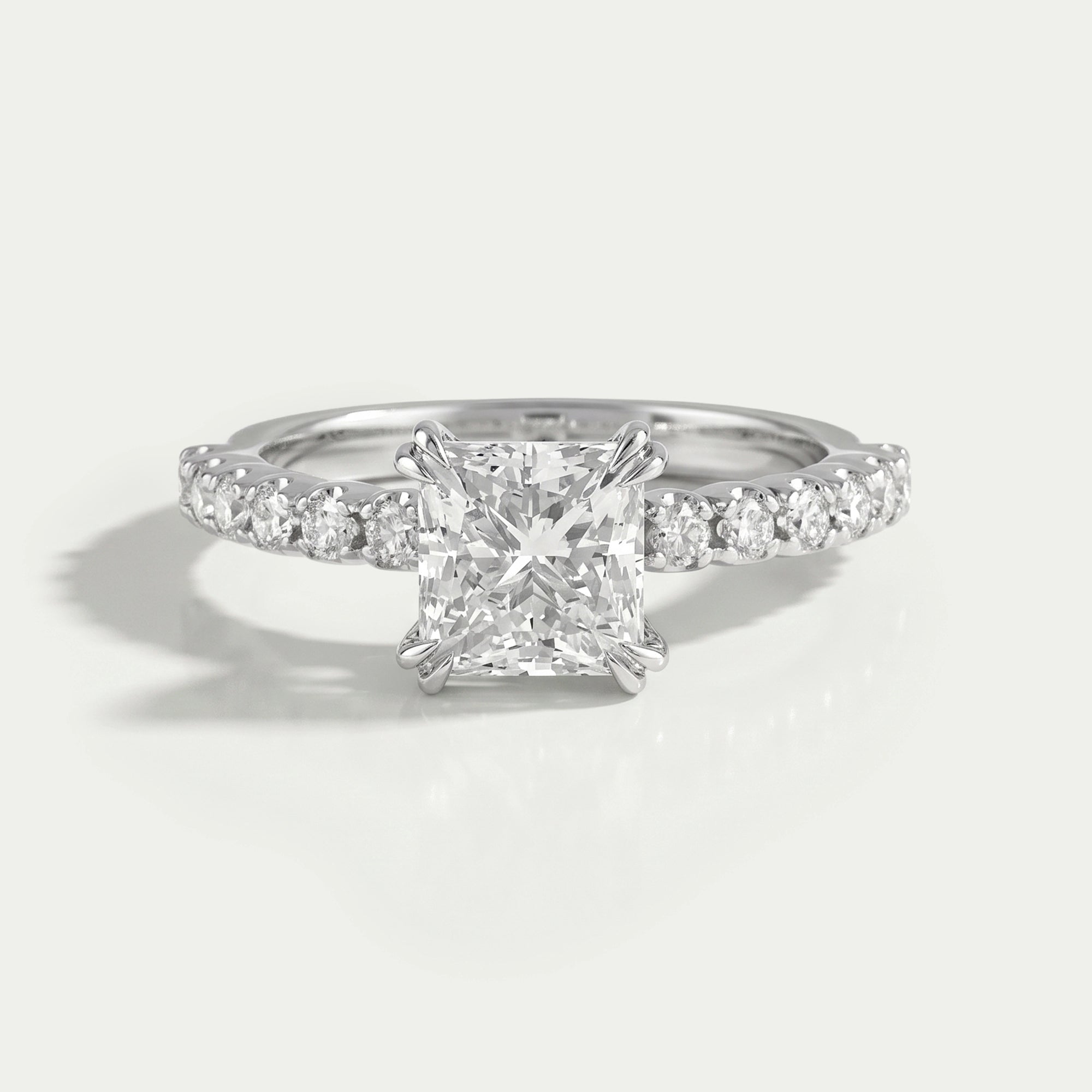 Euro Shank Hidden Halo Diamond Engagement Ring Ring