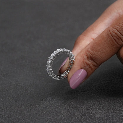 Princess Cut Lab Diamond Full Eternity Band Rings