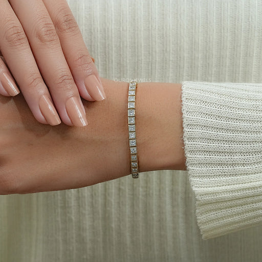 Princess Cut Lab Grown Diamond Tennis Bracelet Bracelet