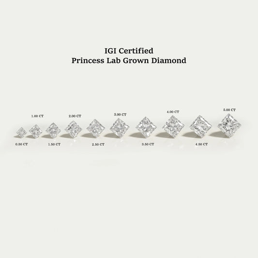 Cerified Princess Cut Lab Grown Diamond