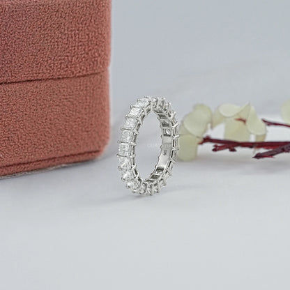 Princess Lab Diamond Eternity Wedding Band Ring