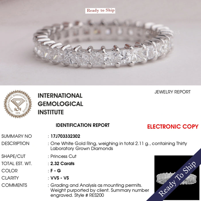 Princess Cut Full Eternity Wedding Band