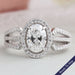 Oval Cut Halo Lab Grown Diamond Engagement Ring