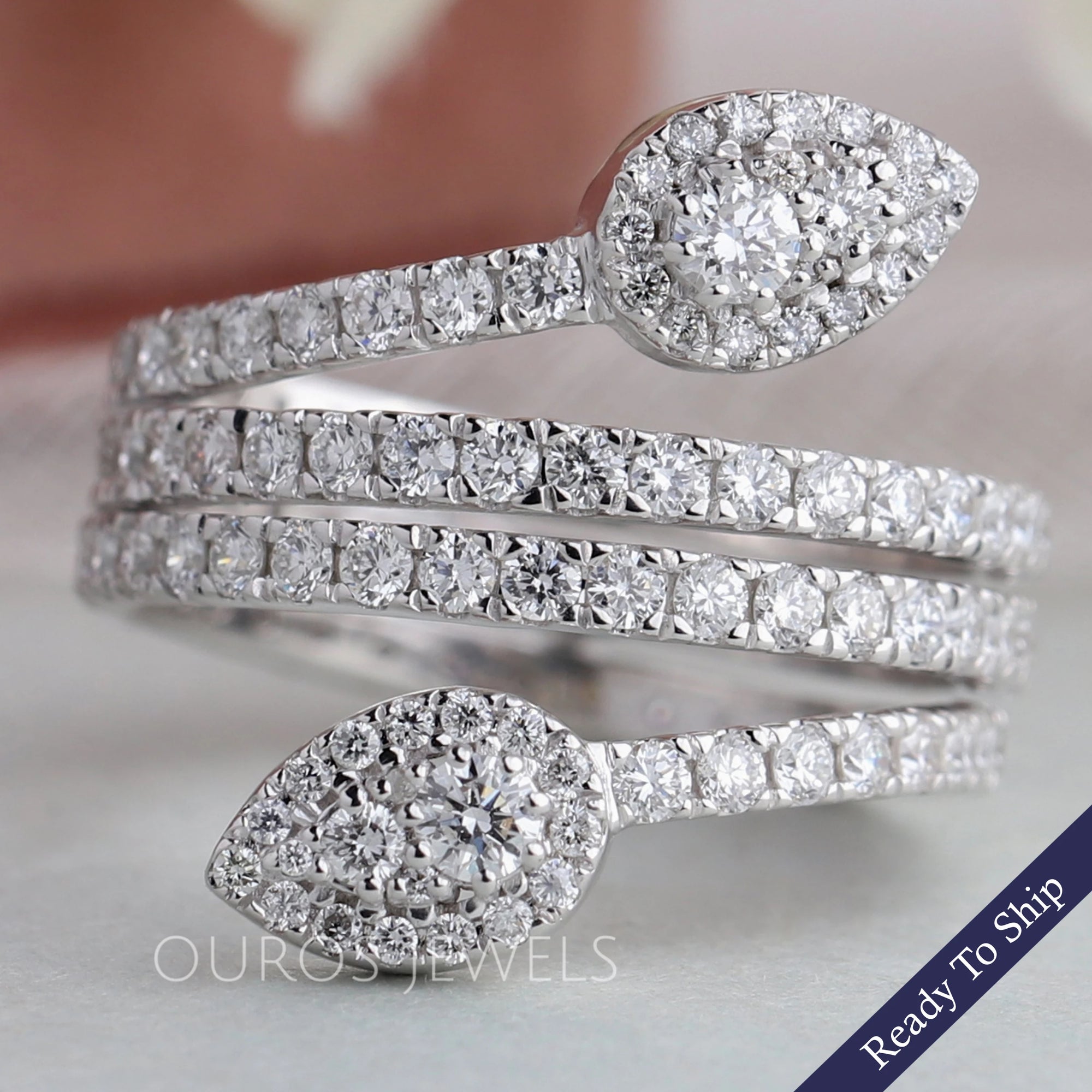 Pear Shape Diamond White Gold Engagement Ring