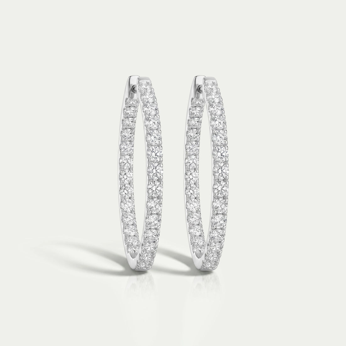 Round Diamond Inside Out Hoop Earrings Earring