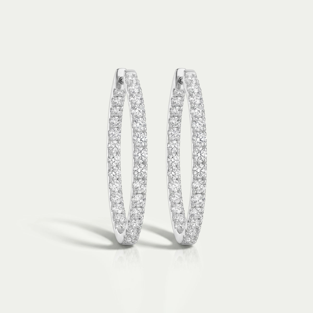 Round Diamond Inside Out Hoop Earrings Earring