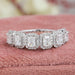 Radiant Cut Halo Half Eternity Wedding Band Rings