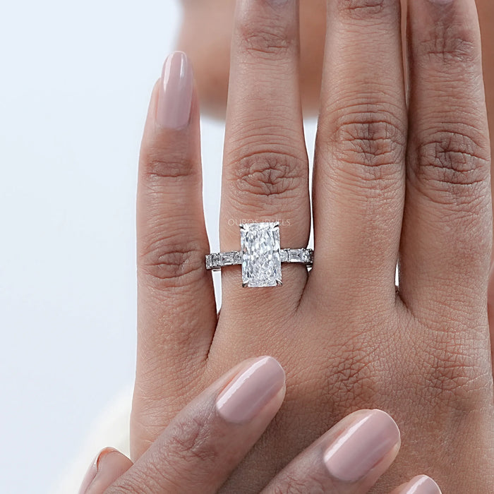 Radiant Cut Lab Diamond Engagement Ring Ring