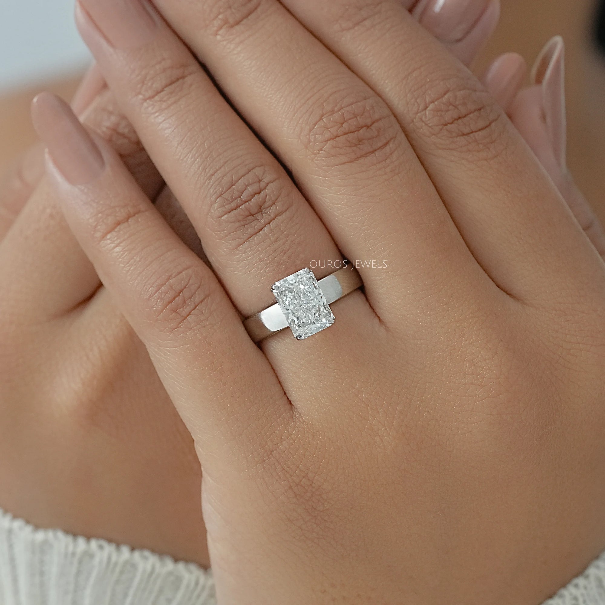 Radiant Lab Diamond Solitaire Engagement Band Ring