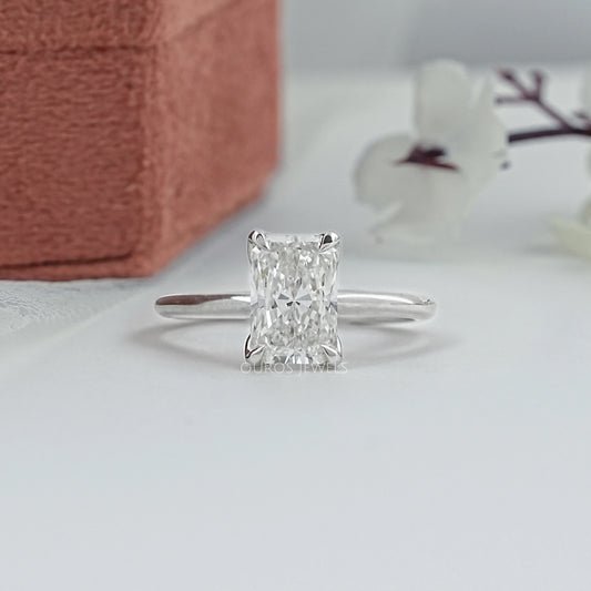 Radiant Lab Diamond Tulip Basket Solitaire Ring Ring