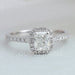 Radiant Cut Halo Solitaire Accent Diamond Ring