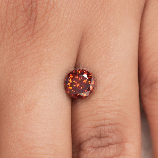 Red Portuguese Round Cut Lab Grown Diamond