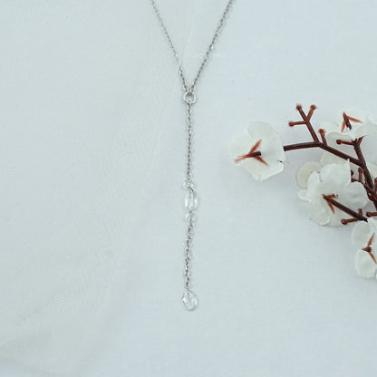 Rose Cut Oval And Round Diamond Lariat Necklace