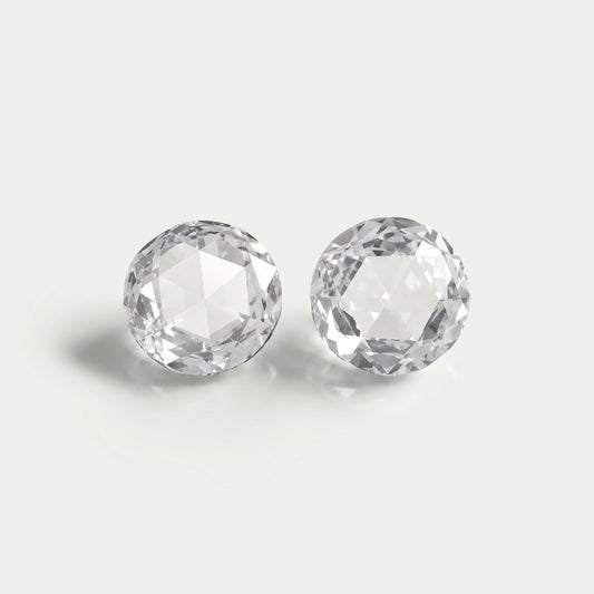 Rose Cut Round Lab Diamond Matching Pair Loose