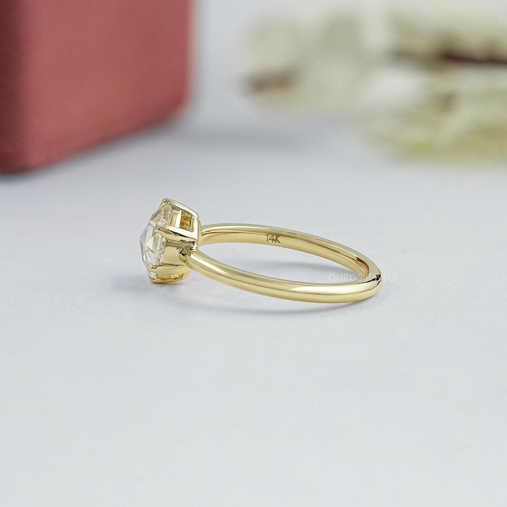 Rose Cut Round Diamond Solitaire Ring