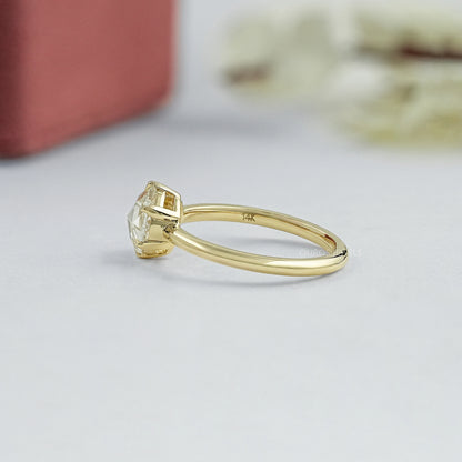 Rose Cut Round Diamond Solitaire Ring