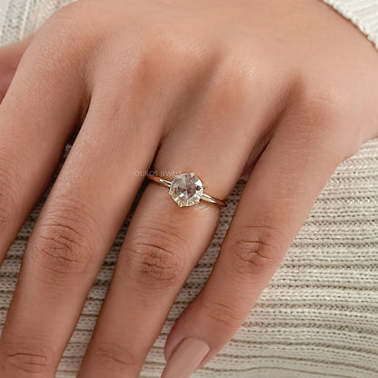 Rose Cut Round Diamond Solitaire Ring
