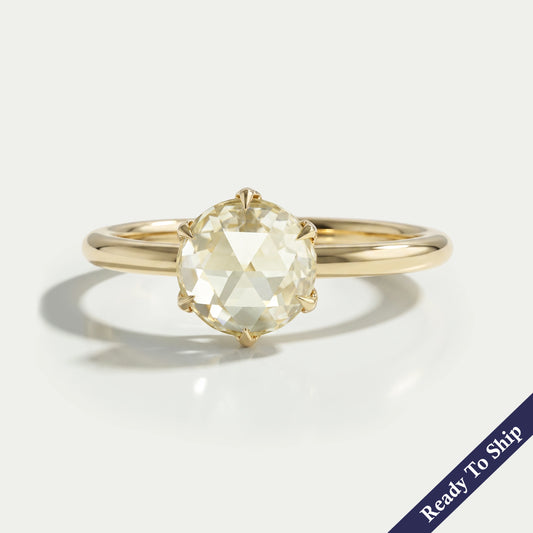 Rose Cut Round Diamond Solitaire Ring