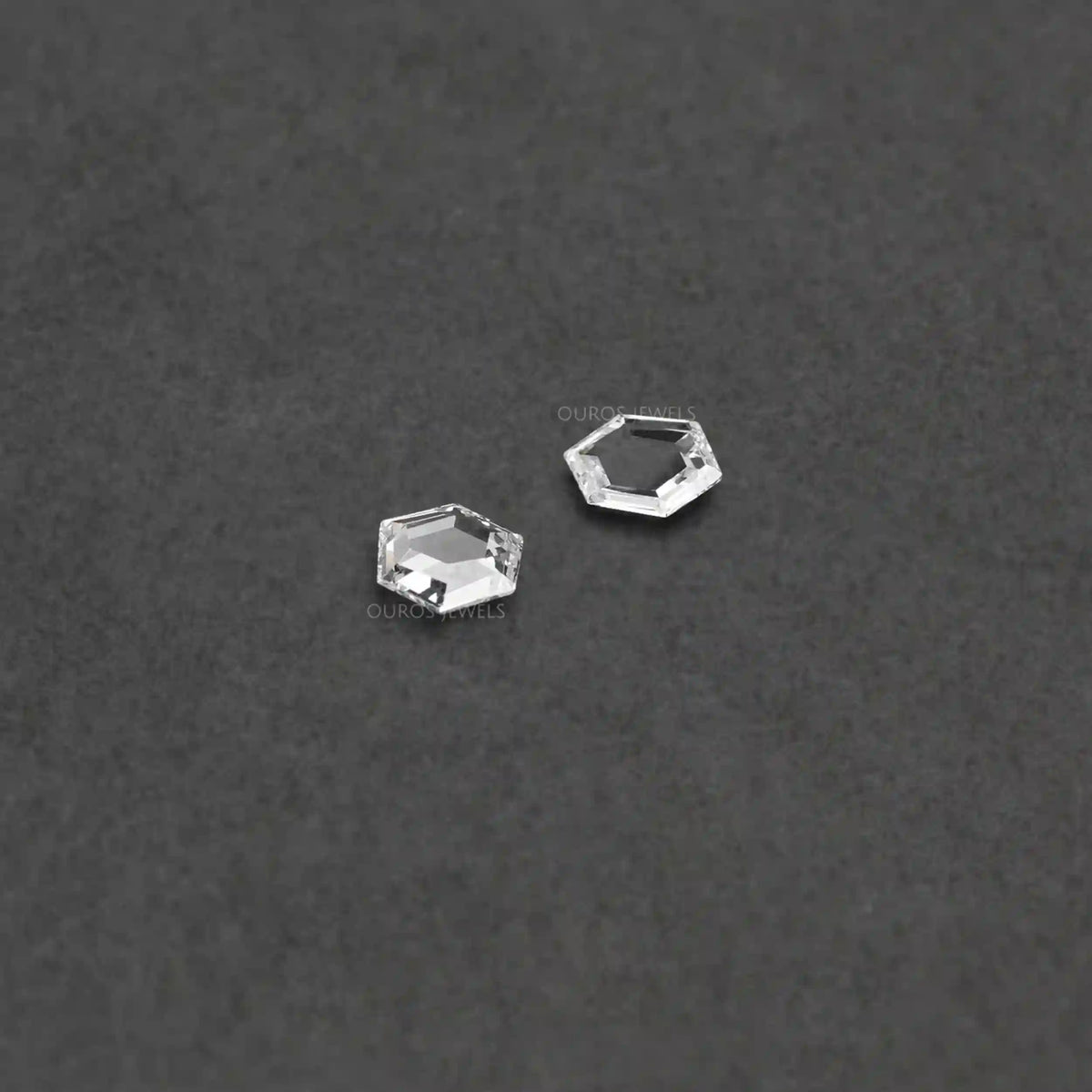 Rose Cut Hexagon Shape Lab Grown Diamond Pair Loose