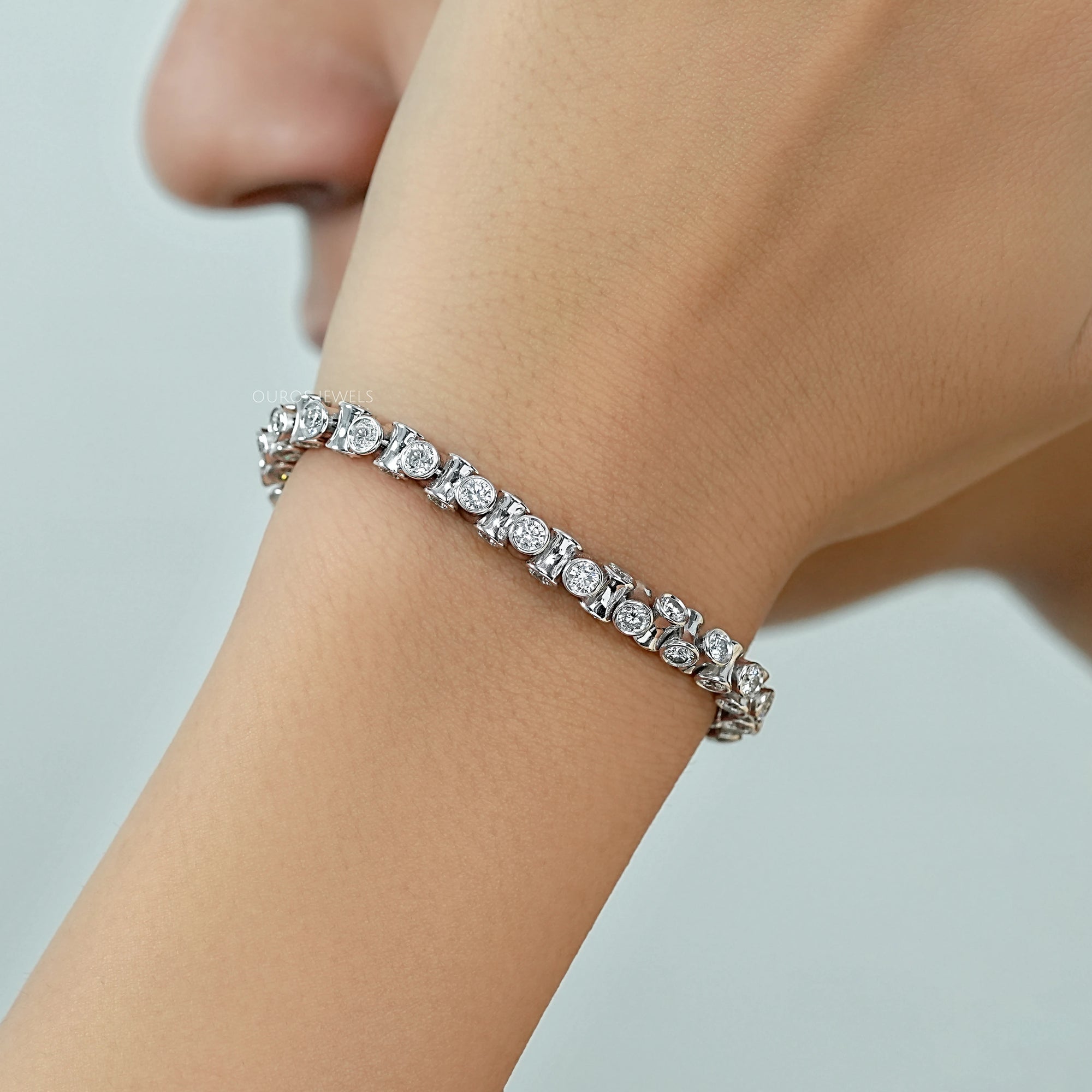 Round Brilliant Lab Diamond Tennis Bracelet Bracelet
