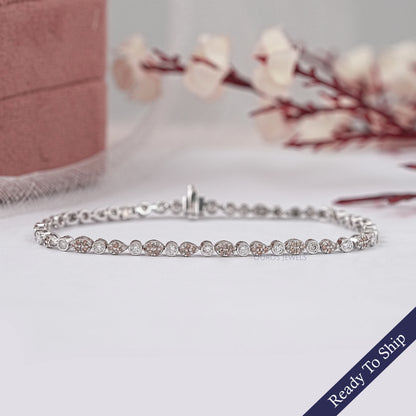Chocolate Round Cluster Diamond Bracelet Bracelet