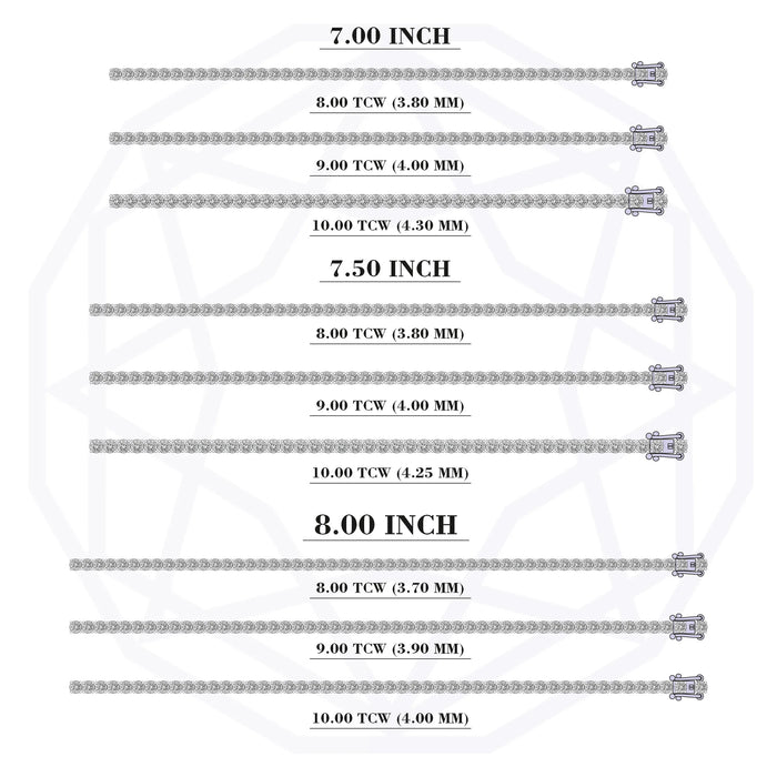 Round Shape Lab Grown Diamond Bracelet with 8.00 | 9.00 | 10.00 TCW Bracelet