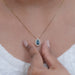 Blue Pear Lab Diamond Halo Pendant Necklaces