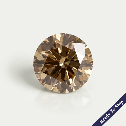 Round Cut Lab Diamond Champagne Loose Loose