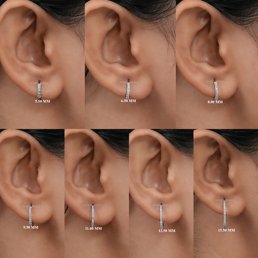 Lab Grown Round Diamond Hoop Earrings Earring