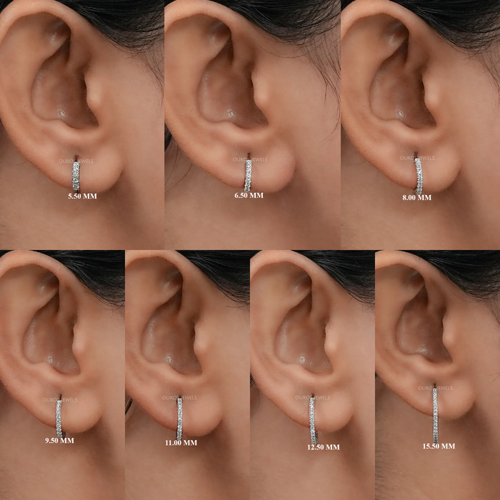 Lab Grown Round Diamond Hoop Earrings Earring