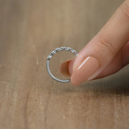 Round Diamond Bezel Set Half Eternity Band