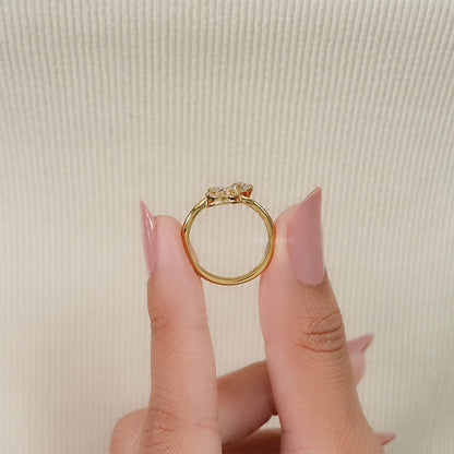 OEC Round Lab Diamond Cluster Engagement Ring
