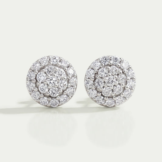 Cluster Round Cut Lab Grown Diamond Stud Earrings Earring