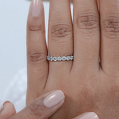 Round Lab Grown Diamond Eternity Wedding Band Ring